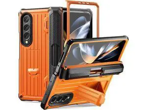 Case for Samsung Galaxy Z Fold 4 2022 5G, Military-Grade Full-Body Shockproof Rugged Bumper Case Cover with Built-in Screen Protector & Kickstand & S Pen Slot Orange Case for Samsung Galaxy Z Fold 4 2022 5G, Military-Grade Full-Body Shockproof Rugged Bumper Case Cover with Built-in Screen Protector & Kickstand & S Pen Slot Orange