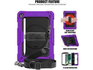 iPad 9.7 2018 2017 Case iPad Air 2 Case iPad Pro 9.7 Case Heavy Duty Rugged Shockproof Protective Hard Case Cover For for Apple iPad 6th / 5th Generation / iPad Air 2 / iPad Pro 9.7 inch Purple iPad 9.7 2018 2017 Case iPad Air 2 Case iPad Pro 9.7 Case Heavy Duty Rugged Shockproof Protective Hard Case Cover For for Apple iPad 6th / 5th Generation / iPad Air 2 / iPad Pro 9.7 inch Purple