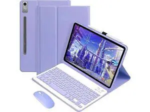 Bluetooth Keyboard Case with Mouse for Lenovo Tab P12 12.7 inch 2024 2023 TB370FU TB371FC Protective Cover with Wireless Mouse / Keyboard Purple Bluetooth Keyboard Case with Mouse for Lenovo Tab P12 12.7 inch 2024 2023 TB370FU TB371FC Protective Cover with Wireless Mouse / Keyboard Purple