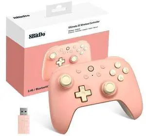 8Bitdo Ultimate 2C Wireless Controller for Windows PC and Android, Gamepad with 1000Hz Polling Rate, Remappable L4/R4 Bumpers, Rumble Vibration and Turbo Function Pink 8Bitdo Ultimate 2C Wireless Controller for Windows PC and Android, Gamepad with 1000Hz Polling Rate, Remappable L4/R4 Bumpers, Rumble Vibration and Turbo Function Pink
