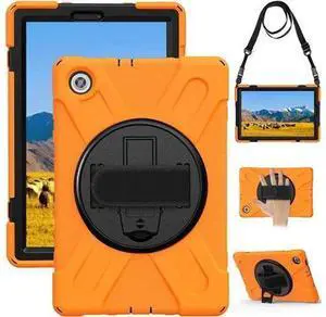 Heavy Duty Case for Lenovo Tab M10 HD (2nd Gen) 2020, 10.1 Inch Rugged Case with Strap Kickstand Shoulder Belt for TB-X306F/TB-X306X Orange Heavy Duty Case for Lenovo Tab M10 HD (2nd Gen) 2020, 10.1 Inch Rugged Case with Strap Kickstand Shoulder Belt for TB-X306F/TB-X306X Orange