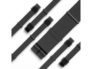 PSU Extension Cable Kit Custom Sleeved Power Supply Cable Mod for PC Build 18AWG 24Pin ATX /8 (4+4) Pin EPS CPU Cable /8 (6+2) Pin PCI-E GPU PSU Cables 6PCS with Cable Comes Black PSU Extension Cable Kit Custom Sleeved Power Supply Cable Mod for PC Build 18AWG 24Pin ATX /8 (4+4) Pin EPS CPU Cable /8 (6+2) Pin PCI-E GPU PSU Cables 6PCS with Cable Comes Black