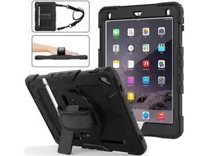 iPad 9.7 2018 2017 Case iPad Air 2 Case iPad Pro 9.7 Case Heavy Duty Rugged Shockproof Protective Hard Case Cover For for Apple iPad 6th / 5th Generation / iPad Air 2 / iPad Pro 9.7 inch Black iPad 9.7 2018 2017 Case iPad Air 2 Case iPad Pro 9.7 Case Heavy Duty Rugged Shockproof Protective Hard Case Cover For for Apple iPad 6th / 5th Generation / iPad Air 2 / iPad Pro 9.7 inch Black