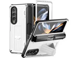 Case for Samsung Galaxy Z Fold 4 2022 5G, Military-Grade Full-Body Shockproof Rugged Bumper Case Cover with Built-in Screen Protector & Kickstand & S Pen Slot White Case for Samsung Galaxy Z Fold 4 2022 5G, Military-Grade Full-Body Shockproof Rugged Bumper Case Cover with Built-in Screen Protector & Kickstand & S Pen Slot White