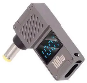 USB C to DC Adapter,USB C Female to DC 5.5x2.5mm Barrel Jack Plug PD 100W Laptop Fast Charging Adapter with Wattage Display USB C to DC Adapter,USB C Female to DC 5.5x2.5mm Barrel Jack Plug PD 100W Laptop Fast Charging Adapter with Wattage Display