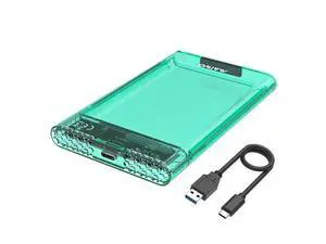 External Hard Drive Enclosure for 7mm 9.5mm 2.5 inch SATA SSD/HDD, 5Gbps USB C to SATA Adapter Storage Case, 6TB Capacity (Green) External Hard Drive Enclosure for 7mm 9.5mm 2.5 inch SATA SSD/HDD, 5Gbps USB C to SATA Adapter Storage Case, 6TB Capacity (Green)