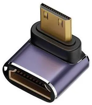 Down Angled Mini HDMI Male to HDMI 2.1 Female UHD Extension Gold Converter Adapter Support 8K 60hz HDTV Down Angled Mini HDMI Male to HDMI 2.1 Female UHD Extension Gold Converter Adapter Support 8K 60hz HDTV