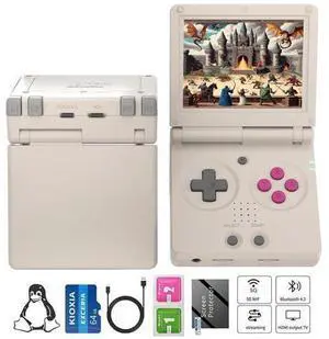RG35XX flip Handheld Game Console No GamesClamshell Retro Game Console Classic Portable Gaming Console with 3.5 inch IPS Screen 3300mAh Battery Supports 5G WiFi Bluetooth HD,TV Output Gray RG35XX flip Handheld Game Console No GamesClamshell Retro Game Console Classic Portable Gaming Console with 3.5 inch IPS Screen 3300mAh Battery Supports 5G WiFi Bluetooth HD,TV Output Gray