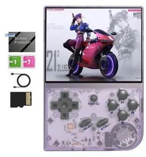 RG35XX 2024 Retro Gaming Consoles with 64GB Card rg35xx Handheld Game Console 3.5 inch IPS Screen Linux System Classic Emulator Hand Held Gaming Console Support HD TV Output Purple RG35XX 2024 Retro Gaming Consoles with 64GB Card rg35xx Handheld Game Console 3.5 inch IPS Screen Linux System Classic Emulator Hand Held Gaming Console Support HD TV Output Purple
