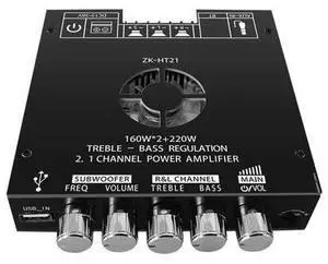 ZK-HT21 Amplifier Board Module with Subwoofer TDA7498E Stereo Power Amplifier Module DC15-36V AUX/USB Input Bluetooth-Compatible ZK-HT21 Amplifier Board Module with Subwoofer TDA7498E Stereo Power Amplifier Module DC15-36V AUX/USB Input Bluetooth-Compatible