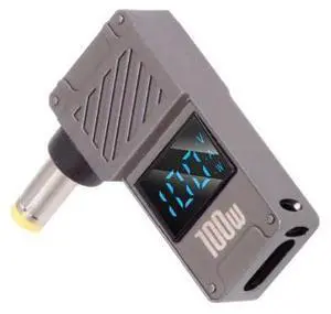 USB C to DC Adapter,USB C Female to DC 5.0x1.0mm Barrel Jack Plug PD 100W Laptop Fast Charging Adapter with Wattage Display USB C to DC Adapter,USB C Female to DC 5.0x1.0mm Barrel Jack Plug PD 100W Laptop Fast Charging Adapter with Wattage Display