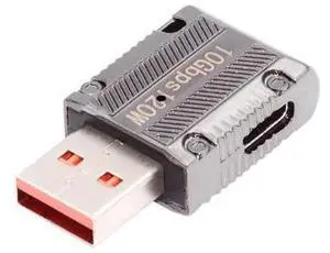 USB-C USB 3.1 Type C Female to USB 3.0 Type-A Male 90 Degree Right Angled Slim Type 10Gbps Data 120W Power Adapter Mecha Cyberpunk Style USB-C USB 3.1 Type C Female to USB 3.0 Type-A Male 90 Degree Right Angled Slim Type 10Gbps Data 120W Power Adapter Mecha Cyberpunk Style