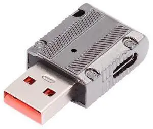 USB-C USB 3.1 Type C Female to USB 3.0 Type-A Male 90 Degree Left Angled Slim Type 10Gbps Data 120W Power Adapter Mecha Cyberpunk Style USB-C USB 3.1 Type C Female to USB 3.0 Type-A Male 90 Degree Left Angled Slim Type 10Gbps Data 120W Power Adapter Mecha Cyberpunk Style
