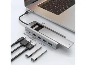 6 in 1 sata SSD HUB USB C Dock Station with Disk Storage Function USB 3.0 Type C to HDMI-Compatible Laptop For Macbook Laptop Pc 6 in 1 sata SSD HUB USB C Dock Station with Disk Storage Function USB 3.0 Type C to HDMI-Compatible Laptop For Macbook Laptop Pc