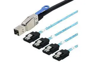 MINI SAS HD SFF-8644 with IC to 4 Ports SATA 7P straight server hard drive cable MINI SAS HD SFF-8644 with IC to 4 Ports SATA 7P straight server hard drive cable