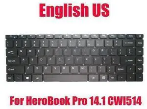 Laptop Replacement Keyboard For Chuwi HeroBook Pro 14.1 CWI514 English US Black Laptop Replacement Keyboard For Chuwi HeroBook Pro 14.1 CWI514 English US Black