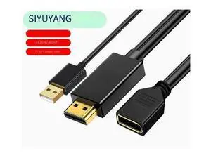 HDMI to DisplayPort Active Adapter Cable 4K@60Hz, 144Hz, for Gaming Monitor, Laptop, PC to DP Display (Unidirectional, USB Powered) HDMI to DisplayPort Active Adapter Cable 4K@60Hz, 144Hz, for Gaming Monitor, Laptop, PC to DP Display (Unidirectional, USB Powered)