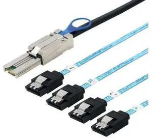 SAS to SATA Cable Mini SAS SFF-8088 TO 4 SATA 7Pin Data Cable SAS to SATA Cable Mini SAS SFF-8088 TO 4 SATA 7Pin Data Cable