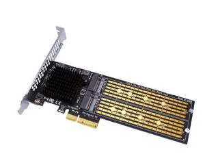 PCIe x4 to Dual M.2 NVMe SSD Adapter Supports 2230/2242/2260/2280/22110, No Bifurcation Required, for Desktop & Workstation PCIe x4 to Dual M.2 NVMe SSD Adapter Supports 2230/2242/2260/2280/22110, No Bifurcation Required, for Desktop & Workstation