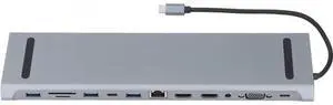 Hub Docking Station, 12 in 1 100W Fast Charging Type C Laptop Docking Station, USB C Dock, Multiport Adapter Hub, for Office Hub Docking Station, 12 in 1 100W Fast Charging Type C Laptop Docking Station, USB C Dock, Multiport Adapter Hub, for Office