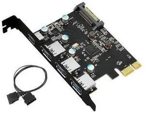 FOR PCIE Four-port USB 3.0 Adapter Card PCI-Ex1 To 4-port USB Expansion Card SATA Power Supply 720201 FOR PCIE Four-port USB 3.0 Adapter Card PCI-Ex1 To 4-port USB Expansion Card SATA Power Supply 720201