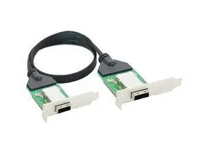Mini SAS HD SFF-8088 26P PCBA Female with Low Profile Bracket to SFF-8088 female 12Gbps External Impedance 30AWG cable adapter Mini SAS HD SFF-8088 26P PCBA Female with Low Profile Bracket to SFF-8088 female 12Gbps External Impedance 30AWG cable adapter