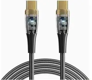 USB C to USB C Cable (1-Pack, 3.3ft), 100W 5A USB C Cable Transparent Shell, Type C Charger Cable Fast Charging for MacBook Pro, iPad Pro Air Mini, Samsung Galaxy S23/22/Z Fold/Z Flip, Pixel USB C to USB C Cable (1-Pack, 3.3ft), 100W 5A USB C Cable Transparent Shell, Type C Charger Cable Fast Charging for MacBook Pro, iPad Pro Air Mini, Samsung Galaxy S23/22/Z Fold/Z Flip, Pixel