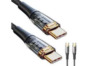 100W USB C to USB C Cable Transparent Shell 5A PD QC 4.0 Type C to Type C Cable Super Fast Charging USB C Cable(3.3ft, Black, 1 Pack) 100W USB C to USB C Cable Transparent Shell 5A PD QC 4.0 Type C to Type C Cable Super Fast Charging USB C Cable(3.3ft, Black, 1 Pack)