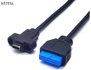 Connectors USB3.0 20/19Pin to Type-C Single Port USB 3.1 Type C USB-C Female to USB 3.0 Motherboard 19pin Header Cable 50cm Connectors USB3.0 20/19Pin to Type-C Single Port USB 3.1 Type C USB-C Female to USB 3.0 Motherboard 19pin Header Cable 50cm