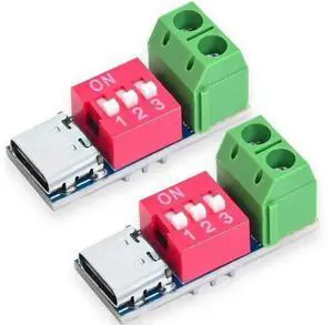 2PCS USB-C PD/QC Fast Charge Trigger Module & Decoy Board - Dual-Port Voltage selector (5V/9V/12V/20V Output) Charger Power Delivery Boost Module 2PCS USB-C PD/QC Fast Charge Trigger Module & Decoy Board - Dual-Port Voltage selector (5V/9V/12V/20V Output) Charger Power Delivery Boost Module