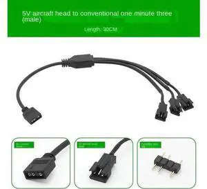 5V 3PIN 1 to 3 Computer motherboard Splitter Convert Cable SM3P RGB fan adapter male connector(male 3pin 1 to 3) 5V 3PIN 1 to 3 Computer motherboard Splitter Convert Cable SM3P RGB fan adapter male connector(male 3pin 1 to 3)