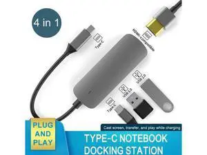 USB C Hub, 4 in 1 USB C Adapter, Type C Hub with 4K USB C to HDMI, USB 3.0, USB 2.0, 87W USB C PD Charging Thunderbolt 3 for MacBook Pro Air, Dell XPS 15, Google Chromebook Pixel USB C Hub, 4 in 1 USB C Adapter, Type C Hub with 4K USB C to HDMI, USB 3.0, USB 2.0, 87W USB C PD Charging Thunderbolt 3 for MacBook Pro Air, Dell XPS 15, Google Chromebook Pixel