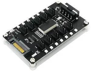 FOR Fan Hub Motherboard 12V Power Supply Controller Adapter +LED Temperature 1 to 10pin 3/4Pin Fan to SATA 4Pin PWM Cooler Splitter FOR Fan Hub Motherboard 12V Power Supply Controller Adapter +LED Temperature 1 to 10pin 3/4Pin Fan to SATA 4Pin PWM Cooler Splitter
