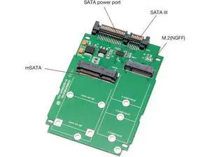 M.2 B-Key SATA or Mini-SATA mSATA SSD to SATA III 2.5 Adapter, Convert mSATA or M.2 SATA SSD to a 2.5" Drive PCI Mount SI-ADA50067 M.2 B-Key SATA or Mini-SATA mSATA SSD to SATA III 2.5 Adapter, Convert mSATA or M.2 SATA SSD to a 2.5" Drive PCI Mount SI-ADA50067