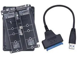 FOR Dual M.2 to SATA 3.0 Adapter with SATA3 to USB 3.0 Cable M2 NGFF SATA Protocol SSD B Key to SATA 3.0 6Gbps Converter Board Shell FOR Dual M.2 to SATA 3.0 Adapter with SATA3 to USB 3.0 Cable M2 NGFF SATA Protocol SSD B Key to SATA 3.0 6Gbps Converter Board Shell