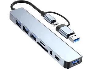USB Hub,USB C hub,USB hub with USB C Multiport Adapter, USB Splitter with 1xUSB 3.0,2xUSB2.0,TF/SD Card Reader,USB c hub for MacBook Pro/PC/Laptop/Tablet Devices (Grey 8in1) USB Hub,USB C hub,USB hub with USB C Multiport Adapter, USB Splitter with 1xUSB 3.0,2xUSB2.0,TF/SD Card Reader,USB c hub for MacBook Pro/PC/Laptop/Tablet Devices (Grey 8in1)