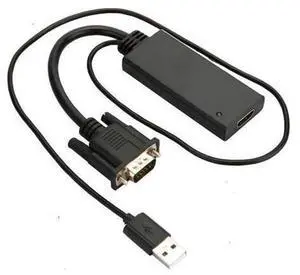 VGA + USB to HD 1080P VGA to HDMl High Definition Converter with Audio Power Supply Adapter Cable VGA + USB to HD 1080P VGA to HDMl High Definition Converter with Audio Power Supply Adapter Cable