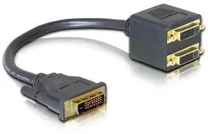 FOR DVI Male to 2 DVI Female Adapter cable Single Link DVI Splitter 1 to 2 Port Y Extension Cable Adapter for PC HDTV Black FOR DVI Male to 2 DVI Female Adapter cable Single Link DVI Splitter 1 to 2 Port Y Extension Cable Adapter for PC HDTV Black