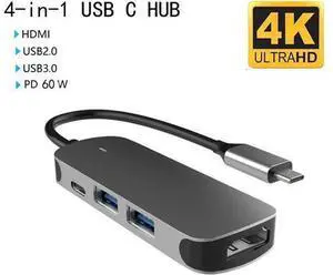 USB C Hub, 4-in-1 USB-C Hub Multiport Adapter Type C Dongle with 4K@30Hz HDMI , USB 3.0/2.0 Ports,87W PD for MacBook Pro/ Air 2020/2019,iPad USB C Hub, 4-in-1 USB-C Hub Multiport Adapter Type C Dongle with 4K@30Hz HDMI , USB 3.0/2.0 Ports,87W PD for MacBook Pro/ Air 2020/2019,iPad
