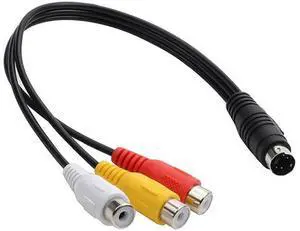 4 Pin S-Video to 3 RCA AV Female Cable for TV PC Computer Video AV Projector for Video TV Laptop Adapter Cable (27cm) 4 Pin S-Video to 3 RCA AV Female Cable for TV PC Computer Video AV Projector for Video TV Laptop Adapter Cable (27cm)