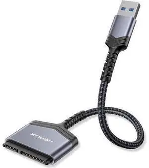 JSAUX SATA to USB A Cable, USB A 3.0 to 2.5 SATA III Hard Drive Adapter Aluminum Shell Nylon Cord External Converter for SSD/HDD Data Transfer-Grey JSAUX SATA to USB A Cable, USB A 3.0 to 2.5 SATA III Hard Drive Adapter Aluminum Shell Nylon Cord External Converter for SSD/HDD Data Transfer-Grey