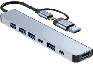 USB Hub 7 Ports, Multiple USB 3.0 Hub, USB A&USB-C Splitter for Laptop with USB C Power Port, USB Extender for A Port Laptop, Windows, Linux, Acer PC and More USB Hub 7 Ports, Multiple USB 3.0 Hub, USB A&USB-C Splitter for Laptop with USB C Power Port, USB Extender for A Port Laptop, Windows, Linux, Acer PC and More