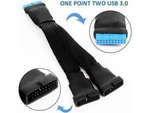 12cm 19-pin to USB 3.0 20-pin 1 to 2 Power Splitter Cable 18AWG for Motherboard 12cm 19-pin to USB 3.0 20-pin 1 to 2 Power Splitter Cable 18AWG for Motherboard