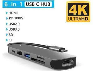USB C Hub,Jansicotek 6-In-1 Type C Hub with 4K USB C to HDMI, USB 3.0Ports, USB 2.0 Port, SD/TF Card Reader, USB-C Power Delivery, Portable for Mac Pro and Other Type C Laptops USB C Hub,Jansicotek 6-In-1 Type C Hub with 4K USB C to HDMI, USB 3.0Ports, USB 2.0 Port, SD/TF Card Reader, USB-C Power Delivery, Portable for Mac Pro and Other Type C Laptops