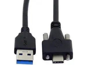 5Gbps USB 3.0 To USB 3.1 Type-C Cable with Screws Locking Connector 1.2m 4ft USB-c Have Lock Screw Space Between 15mm 5Gbps USB 3.0 To USB 3.1 Type-C Cable with Screws Locking Connector 1.2m 4ft USB-c Have Lock Screw Space Between 15mm
