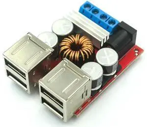 DC-DC vehicle charging module 8V-35V 5V 8A power supply depressurization module 4 port USB output mobile charger DC-DC vehicle charging module 8V-35V 5V 8A power supply depressurization module 4 port USB output mobile charger