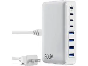 USB C Charger 200W USB C Charger Block Upgraded GaN III 8-Port Fast Charging Station Hub PD 65W Laptop Charger Adapter Compatible with MacBook Pro/Air Steam Deck iPhone 16/15/14 Galaxy S23/22 etc USB C Charger 200W USB C Charger Block Upgraded GaN III 8-Port Fast Charging Station Hub PD 65W Laptop Charger Adapter Compatible with MacBook Pro/Air Steam Deck iPhone 16/15/14 Galaxy S23/22 etc