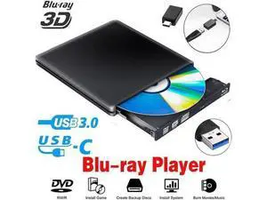 Aluminum External Blu-Ray/DVD/CD Player Drive, USB 3.0 Type-C External DVD CD ROM Burner, Portable DVD Player, CD RW Optical Drive, For Laptop Desktop PC Windows Linux OS Apple Mac, Black Aluminum External Blu-Ray/DVD/CD Player Drive, USB 3.0 Type-C External DVD CD ROM Burner, Portable DVD Player, CD RW Optical Drive, For Laptop Desktop PC Windows Linux OS Apple Mac, Black