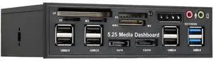 Multi-Function USB 3.0 Hub eSATA SATA Port Internal Card Reader PC Dashboard Media Front Panel Audio for SD MS CF TF M2 MMC Memory Cards Fits 5.25" Bay Multi-Function USB 3.0 Hub eSATA SATA Port Internal Card Reader PC Dashboard Media Front Panel Audio for SD MS CF TF M2 MMC Memory Cards Fits 5.25" Bay