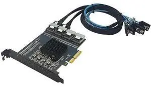 PCIE X4 to 16Port SATA3.0 6Gb Expansion Card PCI Express 4X to 4 Port MiniSAS SFF-8073 Riser Card + 4PCS SFF8087 to 4 SATA Cable PCIE X4 to 16Port SATA3.0 6Gb Expansion Card PCI Express 4X to 4 Port MiniSAS SFF-8073 Riser Card + 4PCS SFF8087 to 4 SATA Cable